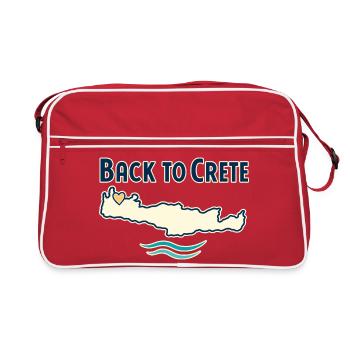 Retour en Crète, Grèce, Souvenir des vacances pour l’île Tr - Sac Retro - rouge/blanc - Devant