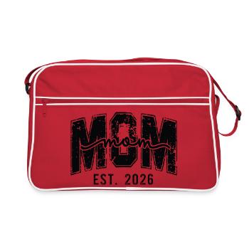 Maman fondée en 2026 Script Logo Mère enceinte - Sac Retro - rouge/blanc - Devant