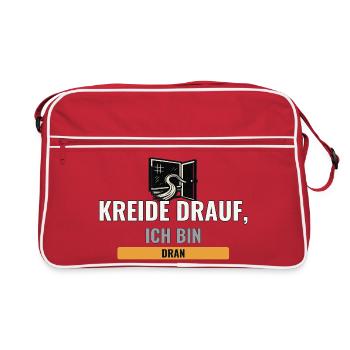 Erste eigene Klasse, Kreide und Schulstart - Retro Tasche - Rot/Weiß - Vorne