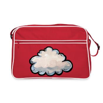 Pastel Cloud Aquarellgrafik - Retro Tasche - Rot/Weiß - Vorne