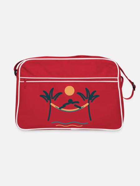 Palmenstrand Hängemattenzauber - Retro Tasche - Rot/Weiß