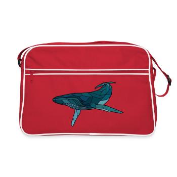 Buckelwal blanko - Retro Tasche - Rot/Weiß - Vorne