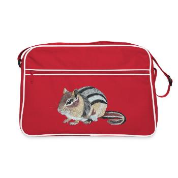 Chipmunk Chipmunk Cheek Squirrel Burunduk - Retro Bag - red/white - Front