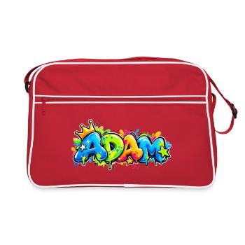 Nennen Sie Adam Graffiti Fluo: das Geschenk, das umhaut! - Retro Tasche - Rot/Weiß - Vorne