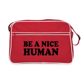 Be a nice human - Sac Retro - rouge/blanc - Devant