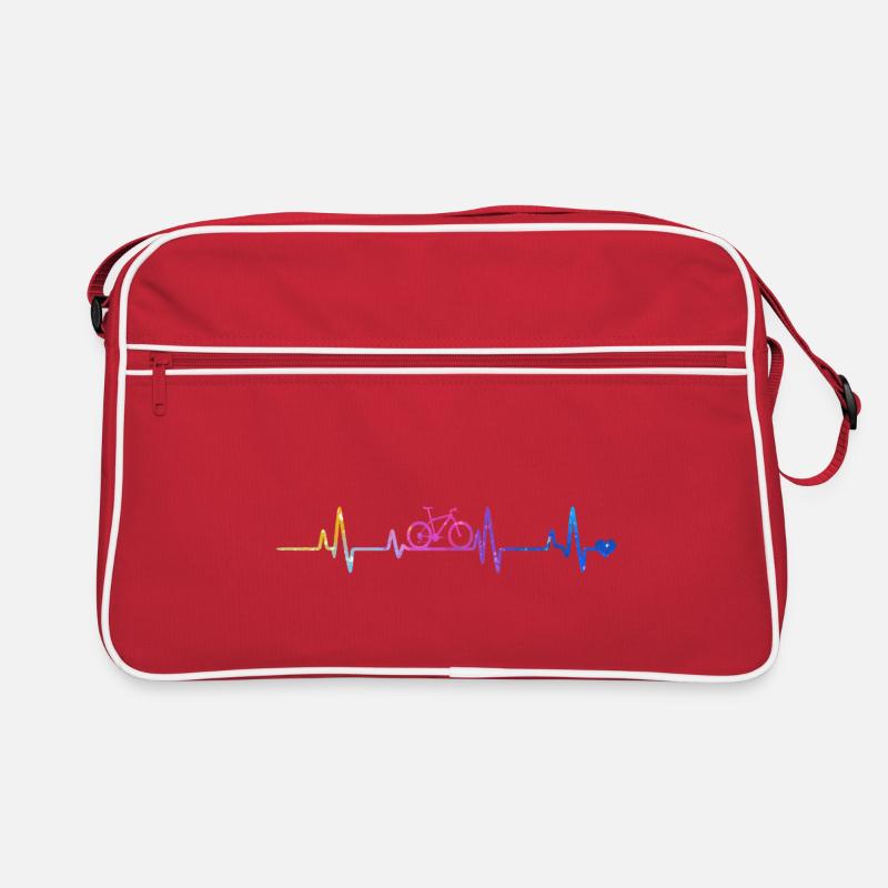 Bicycle heartbeat in the rainbow Retro Bag