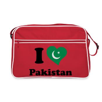 I love Pakistan - J'aime le Pakistan - Sac Retro - rouge/blanc - Devant