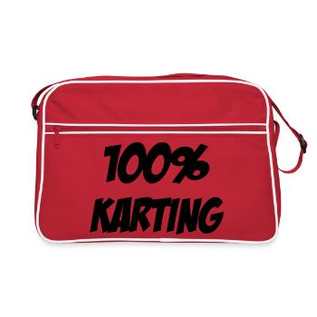 Go-Kart / Karting / Kart / Fahrer - Retro Tasche - Rot/Weiß - Vorne