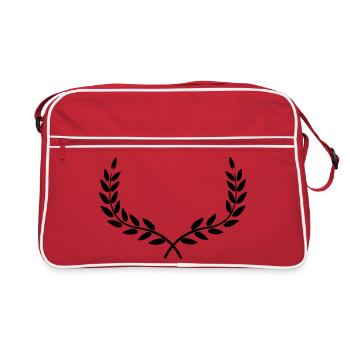 Kranz Lorbeerkranz - Retro Tasche - Rot/Weiß - Vorne