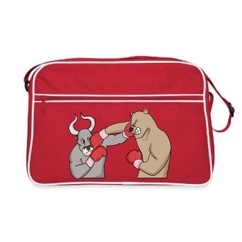Stocks Stock Trading Stock Prices Taurus Bear - Retro Bag - red/white - Front