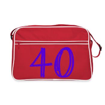 40. 40 YEARS. 40th ANNIVERSARY. 40TH ANNIVERSARY. - Retro Bag - red/white - Front