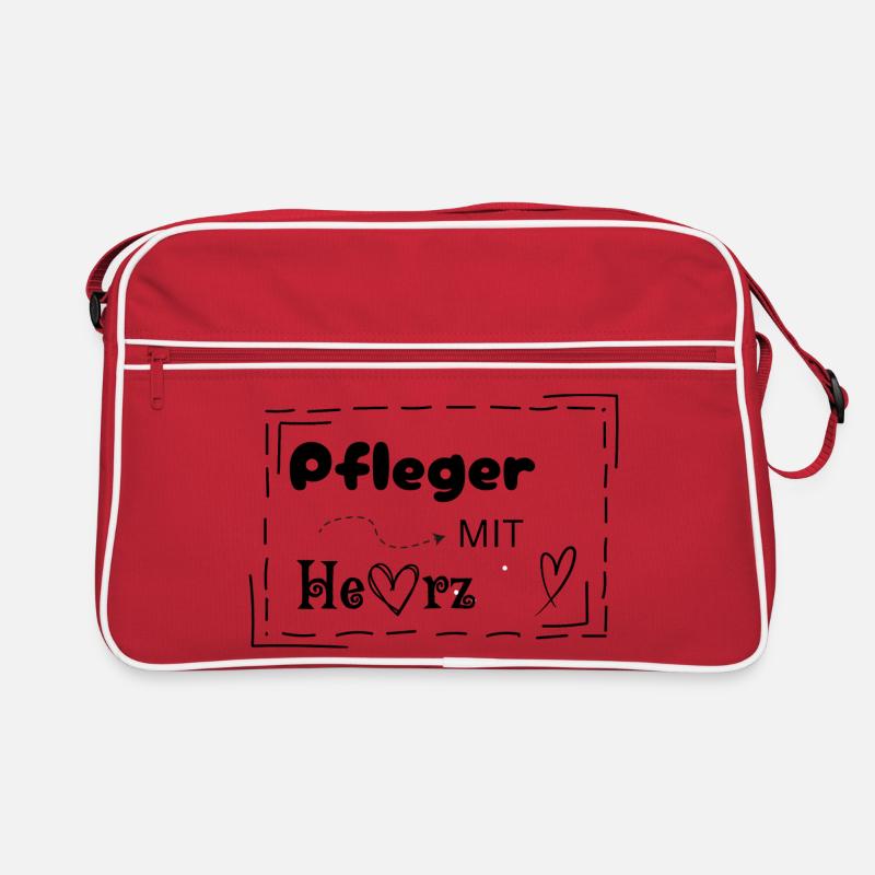 Pfleger mit Herz Retro Tasche