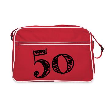 HAPPY BIRTHDAY. HAPPY BIRTHDAY. ANNIVERSARY. - Retro Bag - red/white - Front