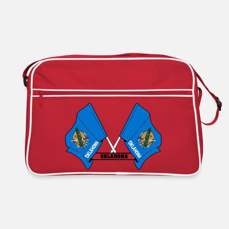 Zwei Flaggen mit dem Text OKLAHOMA Retro Tasche