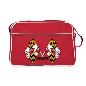 Two flags text MARYLAND - Retro Bag - red/white - Front