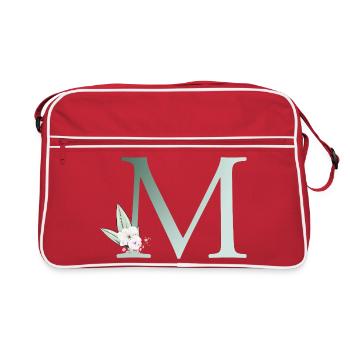 M Monogram, Floral, Personnalisable - Sac Retro - rouge/blanc - Devant
