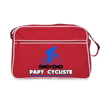 Papy cycliste - Sac Retro - rouge/blanc - Devant