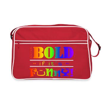 Vibrant Rainbow Funny Bold Text Design - Retro Bag - red/white - Front