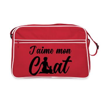 I LOVE MY CAT! - Retro Bag - red/white - Front