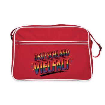 L’Allemagne, c’est la diversité - Logo Cool Pride - Sac Retro - rouge/blanc - Devant