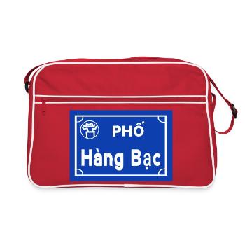 silberstraase in hanoi Vietnam  - Retro Tasche - Rot/Weiß - Vorne