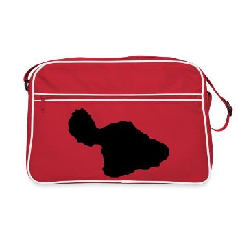 Maui-Karte - Retro Tasche - Rot/Weiß - Vorne