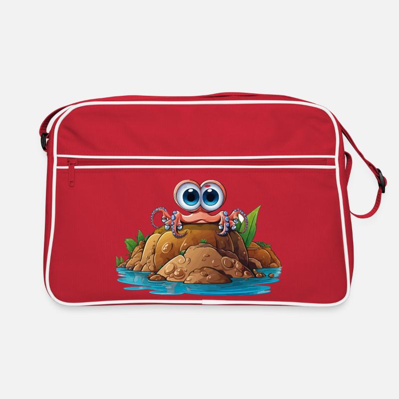 Kieselkrabbe mit Kulleraugen Retro Tasche