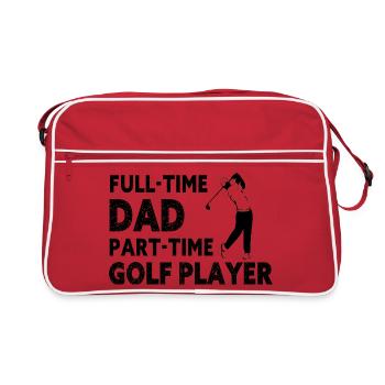 Full-Time Dad Part-Time Golf Player – Gift - Retro Bag - red/white - Front