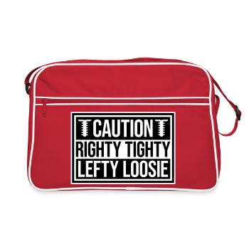 Righty Tighty Lefty Loosie Funny DIY Logo - Retro Bag - red/white - Front