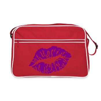Baiser bouche / Baiser / Baiser / Baiser / Baiser / Amour, Pourpre - Sac Retro - rouge/blanc - Devant