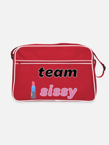 Team Lippenstift - Retro Tasche - Rot/Weiß