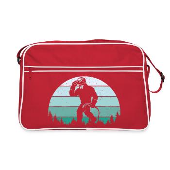 Bigfoot-Schweißer – Schweißer und Metallarbeiter Sasquatch - Retro Tasche - Rot/Weiß - Vorne