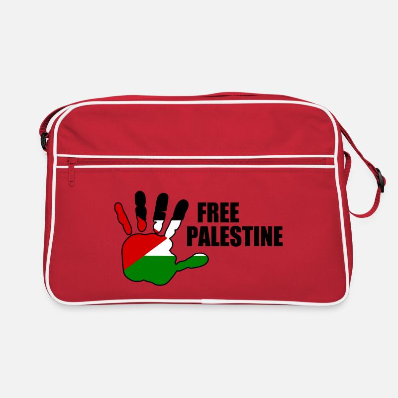 Free palestine - Retro Tasche - Rot/Weiß