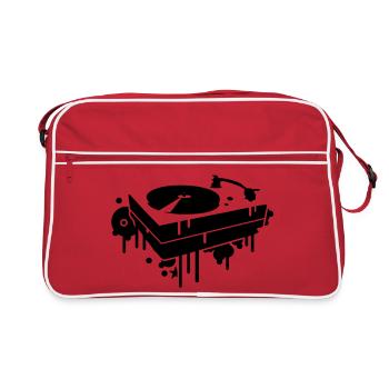 Un tourne-disque - Sac Retro - rouge/blanc - Devant