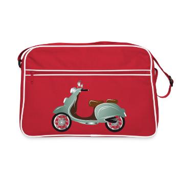 Un scooter vintage avec peinture rétro - Sac Retro - rouge/blanc - Devant