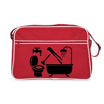 Logo plumber company - Retro Bag - red/white - Front
