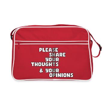 Bitte halt die Klappe # - Retro Tasche - Rot/Weiß - Vorne