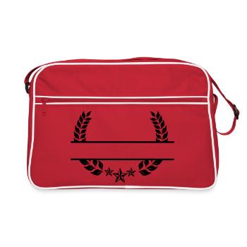Laurel wreath under three stars - Retro Bag - red/white - Front
