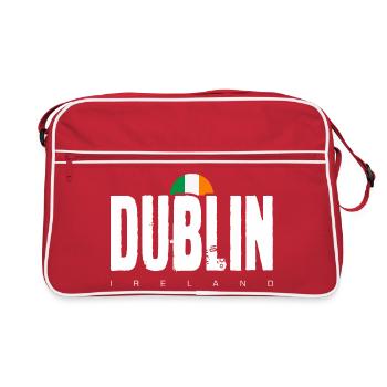 Mot-symbole en gras de Dublin Drapeau irlandais - Sac Retro - rouge/blanc - Devant