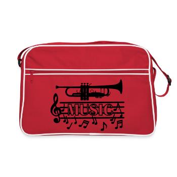 Logo de la musique de trompette - Sac Retro - rouge/blanc - Devant