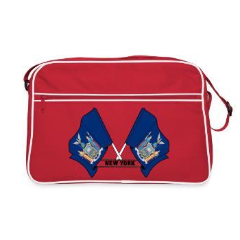 Two flags text NEW YORK - Retro Bag - red/white - Front