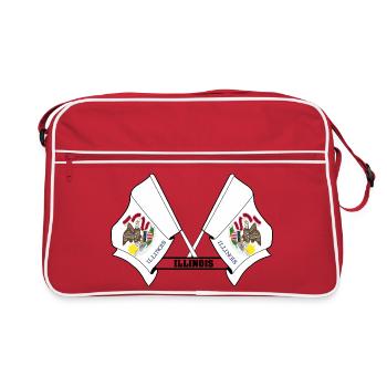 Two flags text ILLINOIS - Retro Bag - red/white - Front