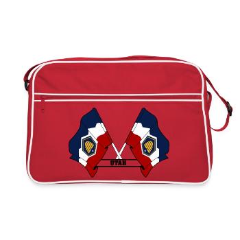 Two flags text UTAH - Retro Bag - red/white - Front