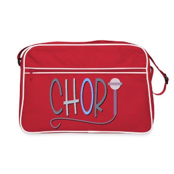 CHOR MIKROFON - HOBBY SINGEN - Retro Tasche - Rot/Weiß - Vorne