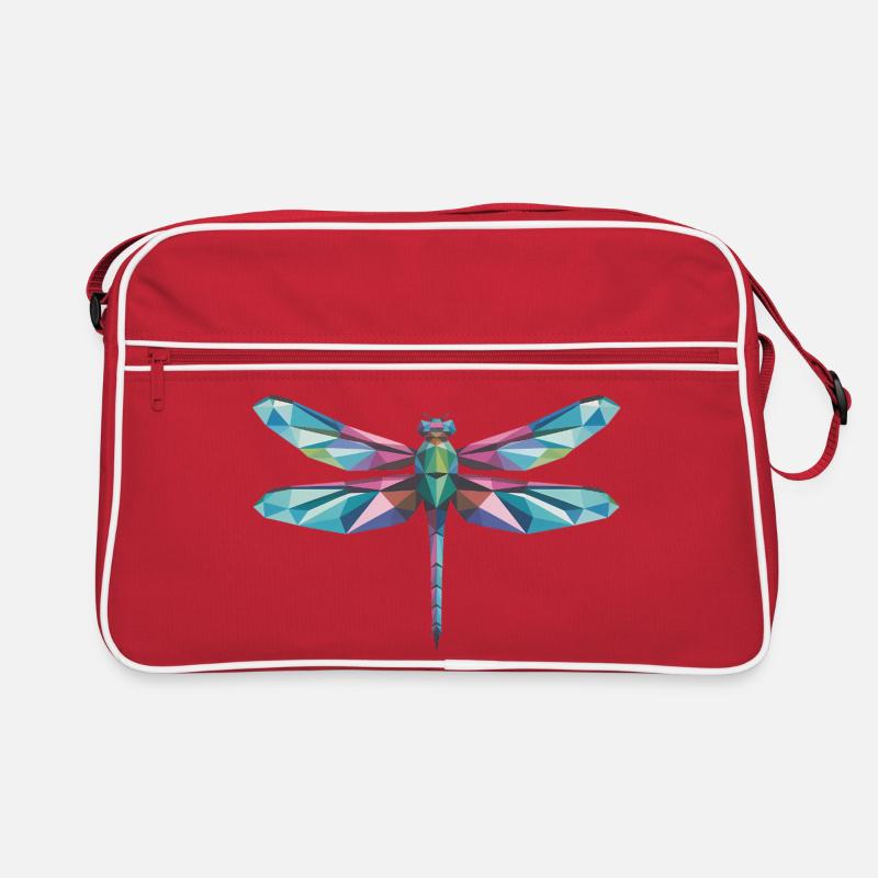 Dragonfly - Cooles Low-Poly-Logo Retro Tasche