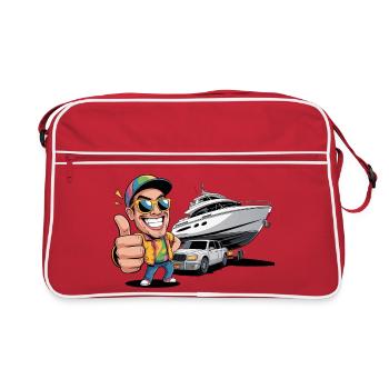 Funny If I Won The Lottery You’d Notice Yacht boat - Retro Tasche - Rot/Weiß - Vorne