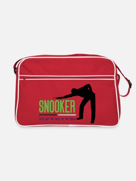 Snooker - Let's get the.boys on the baize - Retro Bag - red/white - Front