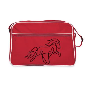 Cheval islandais en tölt en une réplique - Sac Retro - rouge/blanc - Devant
