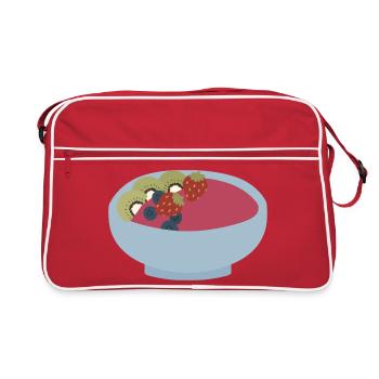 Frucht-Smoothie-Schüssel-Illustration - Retro Tasche - Rot/Weiß - Vorne