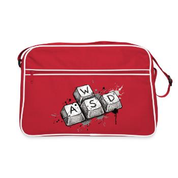 Retro Gamer WASD Keys Sketch Design - Sac Retro - rouge/blanc - Devant